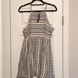 Blue and cream striped shirt